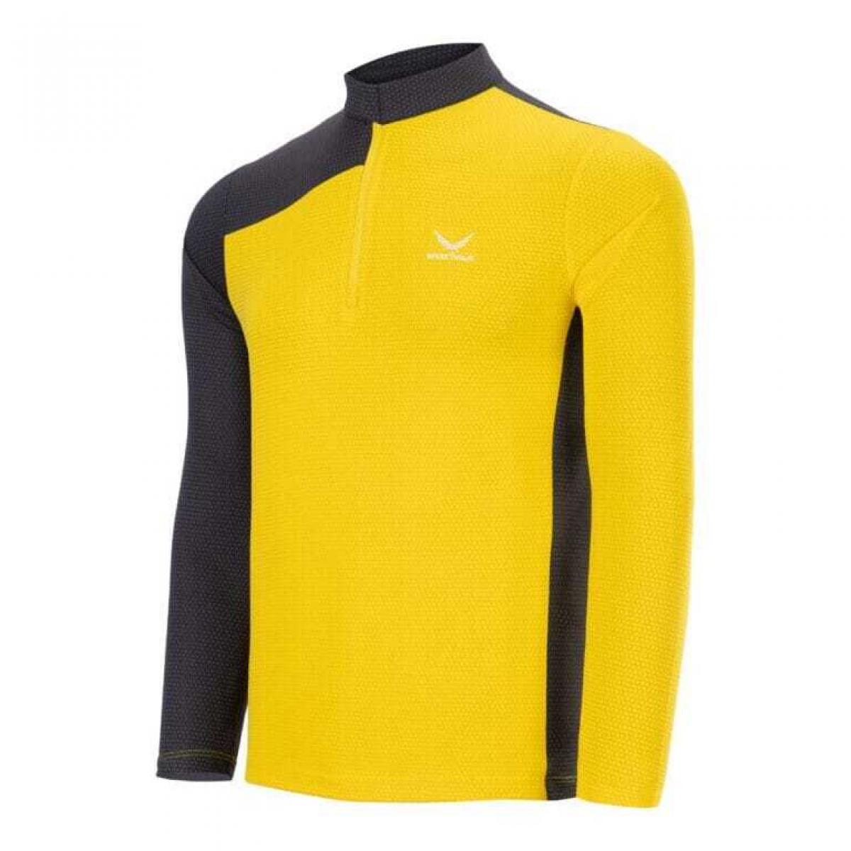 ‏بلوز نیم زیپ sn-C2120‏ ‏زرد - men’s half-zip long-sleeve t-shirt code SN-C2120